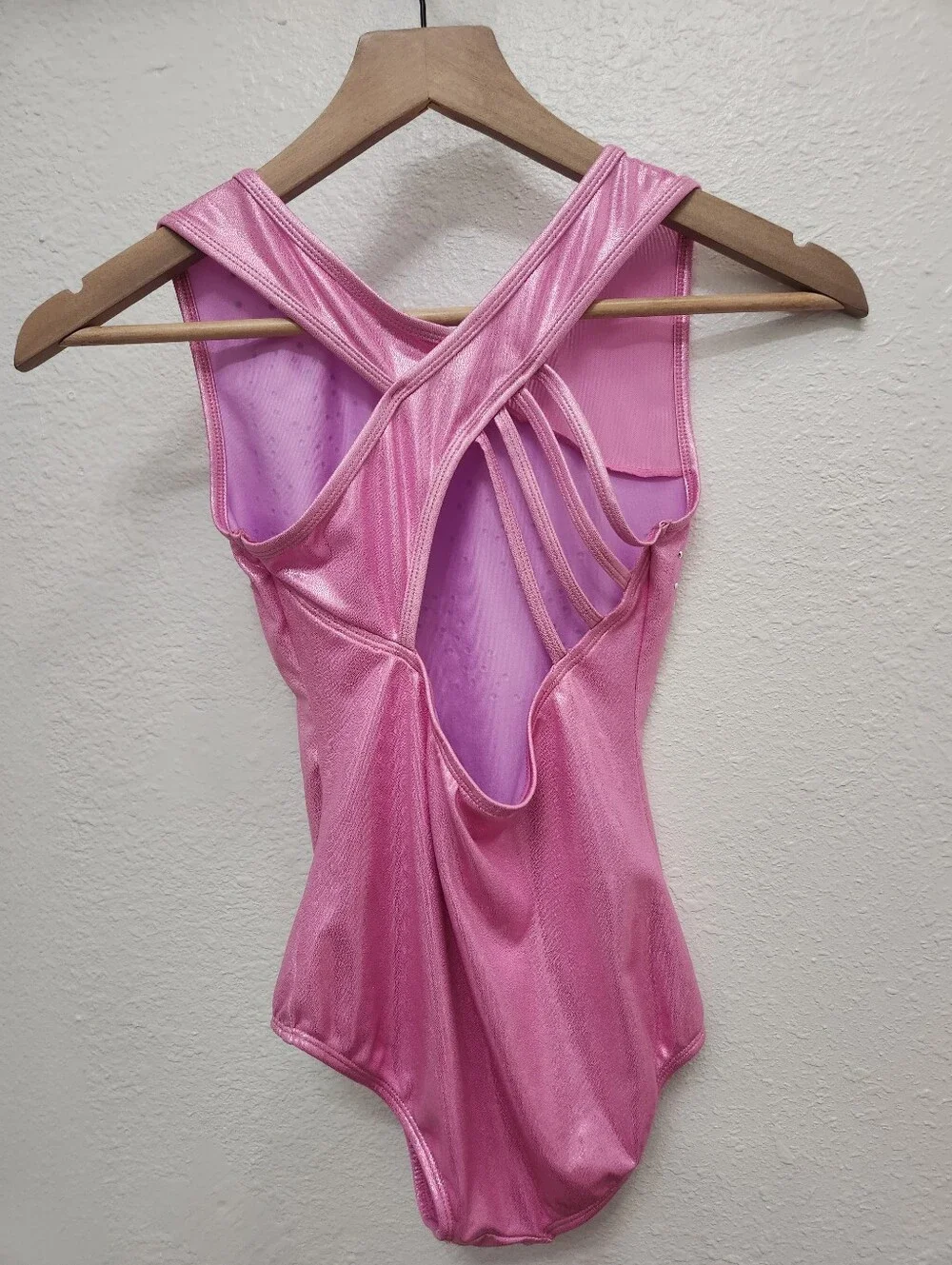 Cat & Jack Shimmer Pink Rhinestone Gymnastics Leotard 10/12